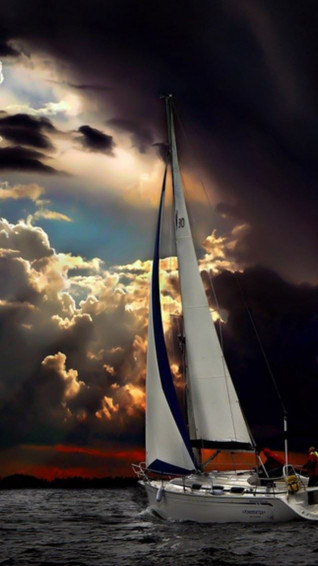 Navigation Sea Dark Clouds Storm iPhone Wallpaper