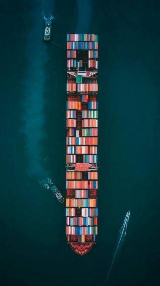 Container Ship Aerial iPhone Wallpaper Photography