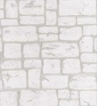 Paintable White Stone Brick Wallpaper Walls