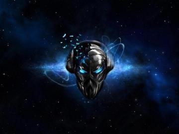 Headphones Abstract Outer Space Music Blue Eyes Dj Wallpaper