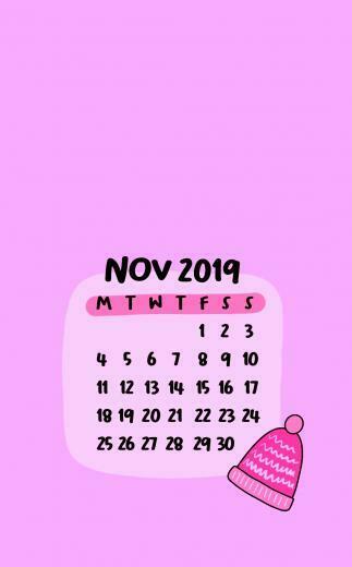 Awesome Cute November Calendar Floral Wallpaper For Desktop