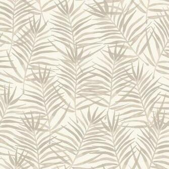 Palm Leaf Pattern Tropical Floral Motif Metallic Wallpaper