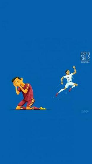 Adios Espana Worldcup Football Cartoon Fanart iPhone Wallpaper