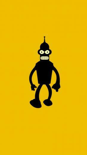 Bender Yellow iPhone 3wallpaper Parallax Les Wallpaper Du