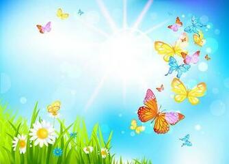 Spring Butterflies Background
