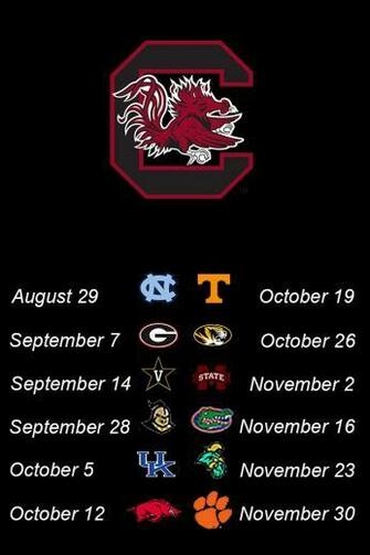 South Carolina Gamecocks Football Schedule iPhone Wallpaper
