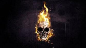 Flaming Skull Wallpaper For Halloween On