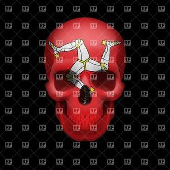 Human Skull With Flag Of Isle Man Vector Image Objects