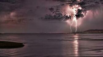 Storm Rain Clouds Electric Water Reflection Wallpaper Background