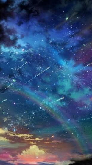 Sunset Rainbow Shooting Stars iPhone Wallpaper Ipod