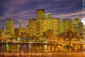 Stock Photo Of Calgary Skyline Dusk Tower Centre Street Bridge