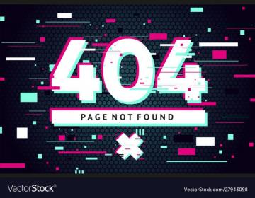 Web With Error Message Glitch Style Vector Background