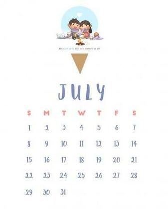iPhone July Calendar Wallpaper Calendars