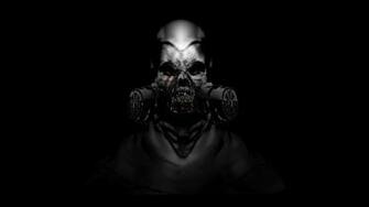 Cool Skull With Gas Mask Wallpaper