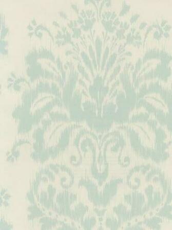 Interior Place Light Blue On White Gn80502 Fading Damask Wallpaper
