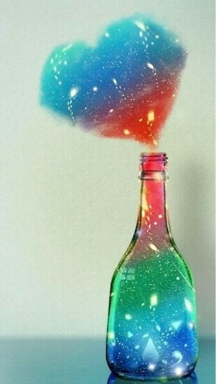 Colorful Heart Smoke Wallpaper iPhone