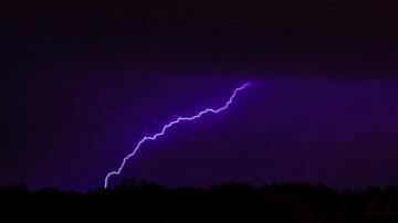 Lightning Striking Mountain Photo Image