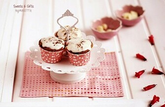 Pink Cupcake Sweets Dessert Cake Wallpaper Background