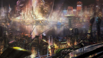 Cyberpunk City Background Wallpaper