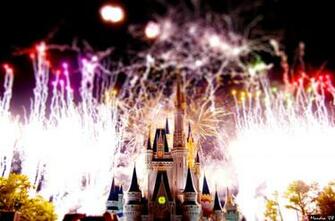 Disney World Fireworks Wallpaper Over Magic Kingdom