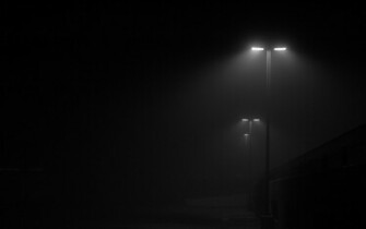Monochrome Street Wallpaper Lights