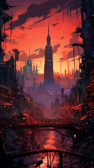 Dystopian Dreamscapes Wallpaper Surreal Anime Art
