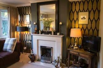 Nina Campbell Cypress Wallpaper And Farrow Ball Paint Downpipe