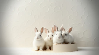 Cute White Rabbits Wallpaper