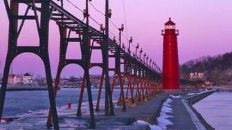 Lighthouses Grand Michigan Haven Wallpaper
