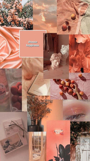 A Collage Of Picture Peach And Orange Wallpaper