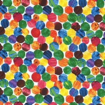 Andover The Very Hungry Caterpillar Rainbow Polka Dot Flannel