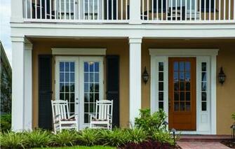 Villa Exterior Doors And Windows In White 3d House
