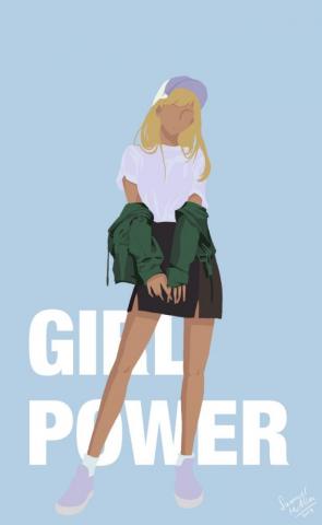 Girl Power Wallpaper Blue By Summermcallen