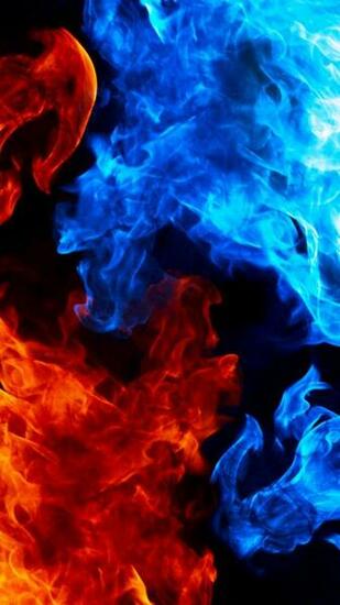 HD Background Red Yellow Blue Flame Texture Pattern