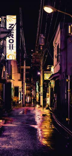 iPhone Wallpaper Street City Alley Night Lights Xs