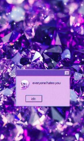 Everyonehatesyou Idc Diamonds Purple Wallpaper Tapeta