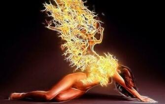 Angels Wings Fire Fractalius Cgi Wallpaper