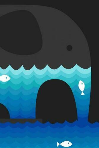 Elephant And Fish iPhone 4s Wallpaper