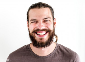 Portrait Of White Man Isolated Wallpaper