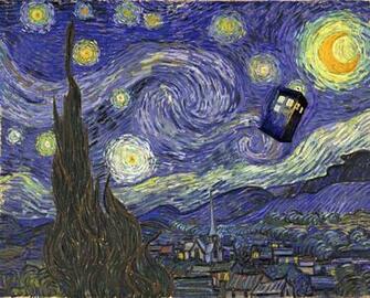 Doctor Who Starry Night With Tardis Jpg