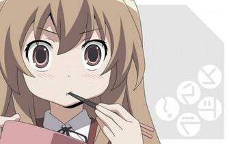 Taiga Aisaka Eating In Toradora Wallpaper