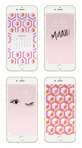 May Designs February Geometric Valentines Phone Desktop