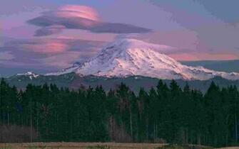 Mount Rainier Lenticular Cloud Wallpaper Mountains Nature