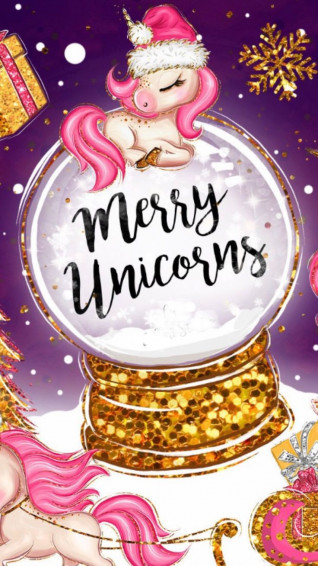Dany On Wallpaper iPhone Christmas Unicorn Merry