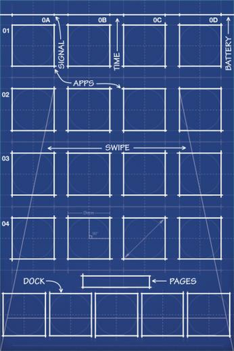 iPhone 4s Blueprint Wallpaper Icon Dock By Mrdude42