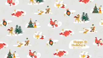 Holiday Wrapping Paper Wallpaper Desktop iPad Disney