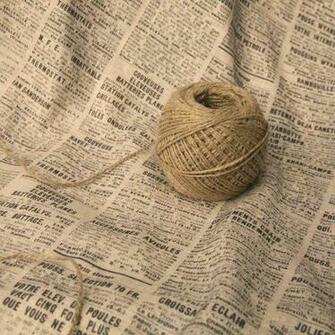French Newsprint Wallpaper Fabric