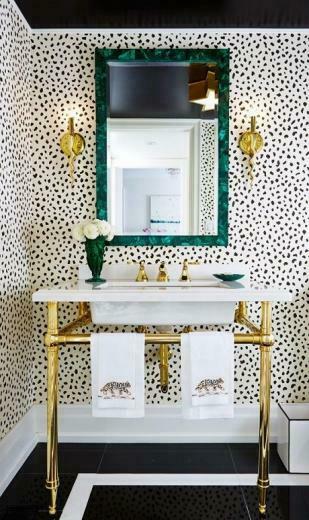 Thibaut Tanzania Wallpaper Gives This Super Chic Canadian Powder Room