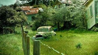 Trees Forest Vintage Cars Abandoned Farm Wallpaper MixHD