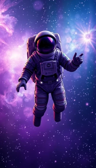 Purple Astronaut Wallpaper